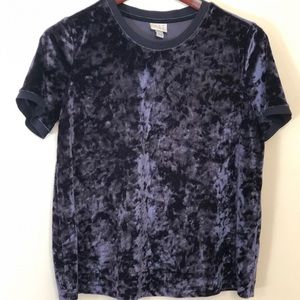 Navy Crush Velvet Top